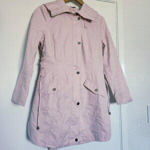 Pink Guess Water Resistant Raincoat Size Large Great for the Office!